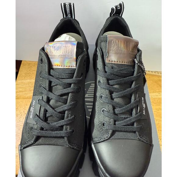 Palladium Revolt Lo Tx Black on Black Size 8 Platform Chunk Sole Lace-up NIB - Picture 2 of 7